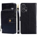 For Xiaomi Redmi Note 12 Turbo Zipper Bag Leather Phone Case(Black)