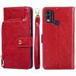 For Nokia C22 Zipper Bag Leather Phone Case(Red)