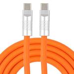 Mech Series 120W USB-C / Type-C to USB-C / Type-C Metal Plug Silicone Fast Charging Data Cable, Length: 1.2m(Orange)