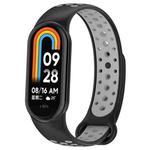 For Xiaomi Mi Band 8 Sports Two Color Silicone Watch Band(Black Grey)