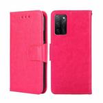 For OPPO A55S 5G Crystal Texture Leather Phone Case(Rose Red)