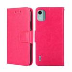 For Nokia C12 Crystal Texture Leather Phone Case(Rose Red)