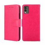 For Nokia C32 Crystal Texture Leather Phone Case(Rose Red)