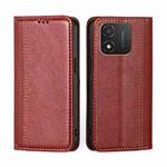 For Honor X5 4G Grid Texture Magnetic Flip Leather Phone Case(Red)