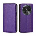 For OPPO Find X6 5G Grid Texture Magnetic Flip Leather Phone Case(Purple)