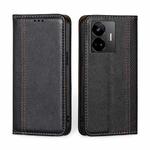 For Realme GT Neo 5 / GT3 Grid Texture Magnetic Flip Leather Phone Case(Black)