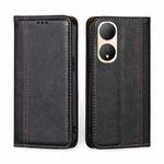 For vivo Y100 5G Grid Texture Magnetic Flip Leather Phone Case(Black)