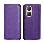 For vivo Y100 5G Grid Texture Magnetic Flip Leather Phone Case(Purple)