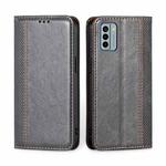 For Nokia G22 Grid Texture Magnetic Flip Leather Phone Case(Grey)