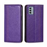 For Nokia G22 Grid Texture Magnetic Flip Leather Phone Case(Purple)