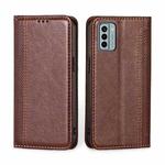For Nokia G22 Grid Texture Magnetic Flip Leather Phone Case(Brown)