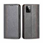 For Motorola Moto G Power 2023 Grid Texture Magnetic Flip Leather Phone Case(Grey)