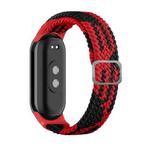 For Xiaomi Mi Band 8 Adjustable Nylon Braided Elasticity Watch Band(Red Black)