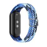 For Xiaomi Mi Band 8 Adjustable Nylon Braided Elasticity Watch Band(Colorful Blue)