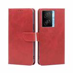 For vivo iQOO Z7x Calf Texture Buckle Flip Leather Phone Case(Red)
