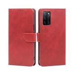 For OPPO A55S 5G Calf Texture Buckle Flip Leather Phone Case(Red)