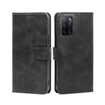 For OPPO A55S 5G Calf Texture Buckle Flip Leather Phone Case(Black)
