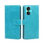 For Realme GT Neo5 SE Calf Texture Buckle Flip Leather Phone Case(Light Blue)
