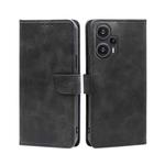 For Xiaomi Redmi Note 12 Turbo Calf Texture Buckle Flip Leather Phone Case(Black)