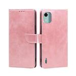 For Nokia C12 Calf Texture Buckle Flip Leather Phone Case(Rose Gold)