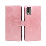 For Nokia C32 Calf Texture Buckle Flip Leather Phone Case(Rose Gold)