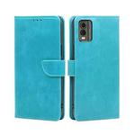 For Nokia C32 Calf Texture Buckle Flip Leather Phone Case(Light Blue)