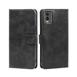 For Nokia C32 Calf Texture Buckle Flip Leather Phone Case(Black)