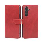 For Samsung Galaxy A54 5G Calf Texture Buckle Flip Leather Phone Case(Red)