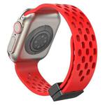 Magnetic Clasp Silicone Watch Band For Apple Watch Series 8&7 41mm / SE 2&6&SE&5&4 40mm / 3&2&1 38mm(Red)