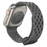 Magnetic Clasp Silicone Watch Band For Apple Watch Series 8&7 41mm / SE 2&6&SE&5&4 40mm / 3&2&1 38mm(Grey)