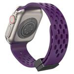 Magnetic Clasp Silicone Watch Band For Apple Watch Series 8&7 41mm / SE 2&6&SE&5&4 40mm / 3&2&1 38mm(Fruit Purple)