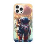 For iPhone 13 Pro Max Dual-side IMD Astronaut Frosted Phone Case(Gradient Orange)