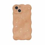 For iPhone 14 Plus Gloss Oil Wave BubblesTPU Phone Case(Milky Brown)