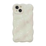 For iPhone 14 Pro Max Gloss Oil Wave BubblesTPU Phone Case(Milky White)