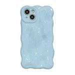 For iPhone 12 Gloss Oil Wave BubblesTPU Phone Case(Milky Blue)