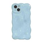 For iPhone 12 Pro Max Gloss Oil Wave BubblesTPU Phone Case(Milky Blue)