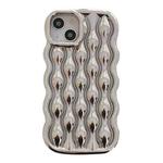 For iPhone 14 Wavy Electroplating TPU Phone Case(Silver)