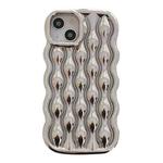 For iPhone 14 Plus Wavy Electroplating TPU Phone Case(Silver)