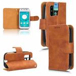 For Sharp MAMORINO6 Skin Feel Magnetic Flip Leather Phone Case(Brown)