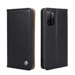 For OPPO A55S 5G Non-Magnetic Retro Texture Horizontal Flip Leather Phone Case(Black)