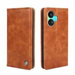 For Realme GT Neo5 SE Non-Magnetic Retro Texture Horizontal Flip Leather Phone Case(Brown)