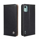 For Nokia C12 Non-Magnetic Retro Texture Horizontal Flip Leather Phone Case(Black)