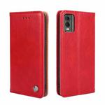 For Nokia C32 Non-Magnetic Retro Texture Horizontal Flip Leather Phone Case(Red)