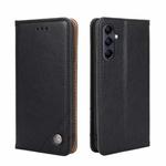 For Samsung Galaxy M14 5G Non-Magnetic Retro Texture Horizontal Flip Leather Phone Case(Black)