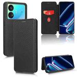 For Realme GT Neo5 SE Carbon Fiber Texture Flip Leather Phone Case(Black)