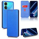 For Realme GT Neo5 SE Carbon Fiber Texture Flip Leather Phone Case(Blue)