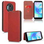 For DOOGEE X97 / X97 Pro Carbon Fiber Texture Flip Leather Phone Case(Brown)