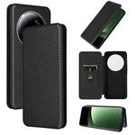 For Xiaomi 13 Ultra Carbon Fiber Texture Flip Leather Phone Case(Black)