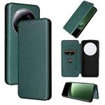 For Xiaomi 13 Ultra Carbon Fiber Texture Flip Leather Phone Case(Green)