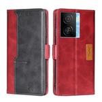 For vivo iQOO Z7x Contrast Color Side Buckle Leather Phone Case(Red + Black)